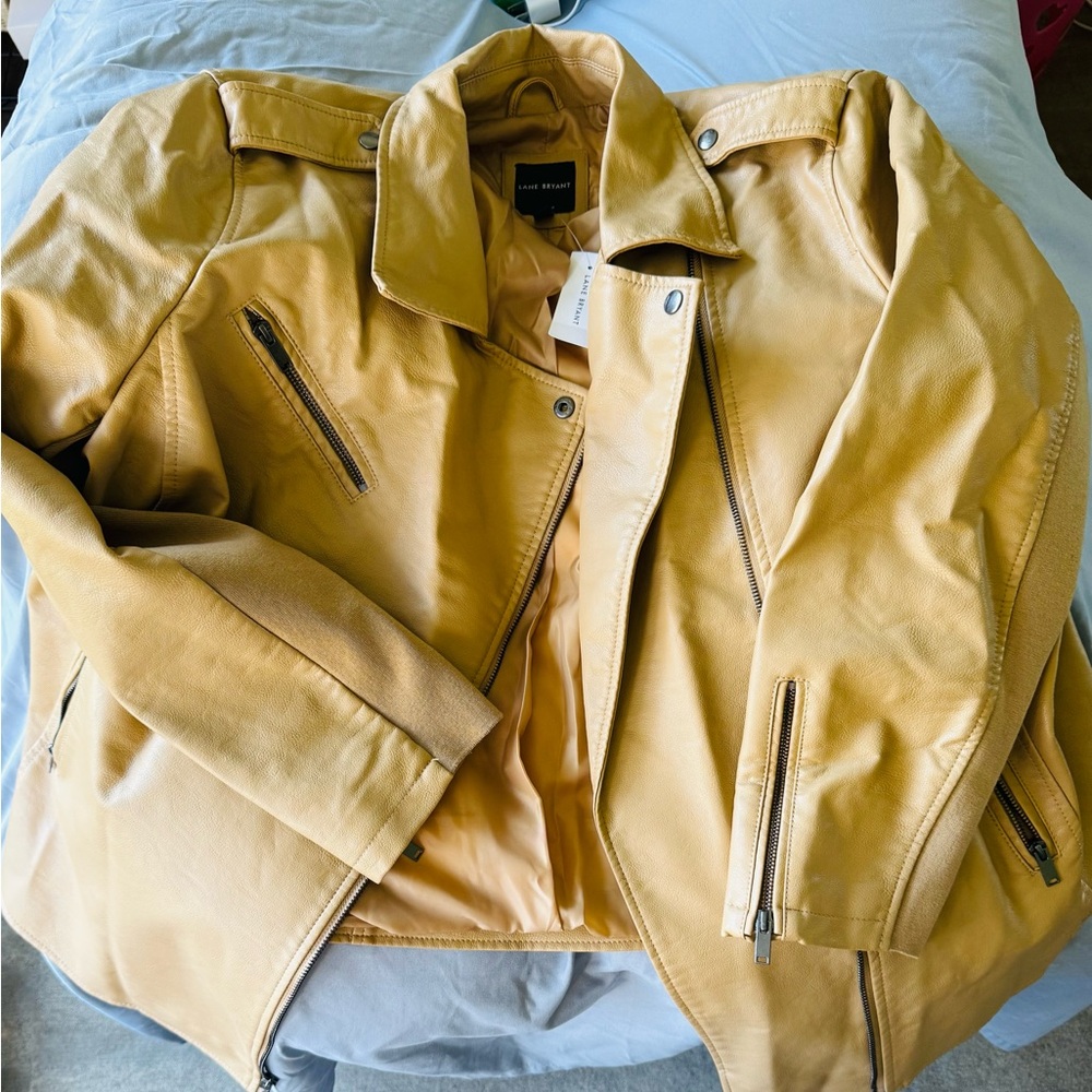 Lane Bryant Beige Faux Leather Jacket